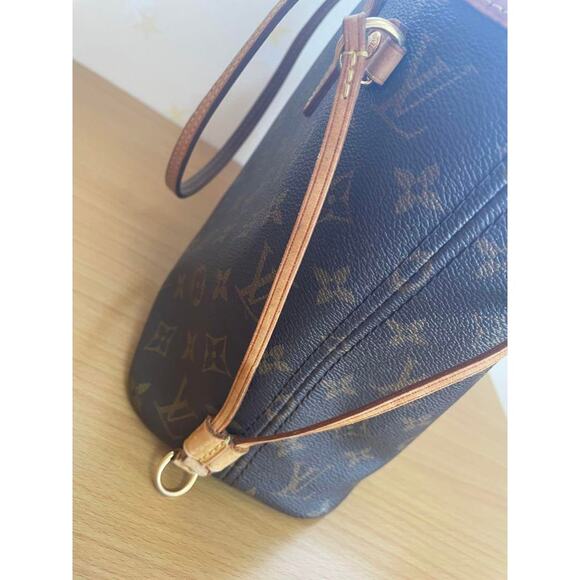 Authentic Louis Vuitton Neverfull PM Monogram Tote Shoulder Bag LV Brown Tan - Picture 10 of 10
